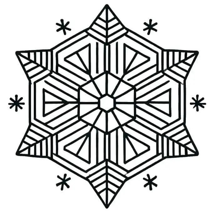 Fise de Colorat cu Fulg de Nea Gratuite