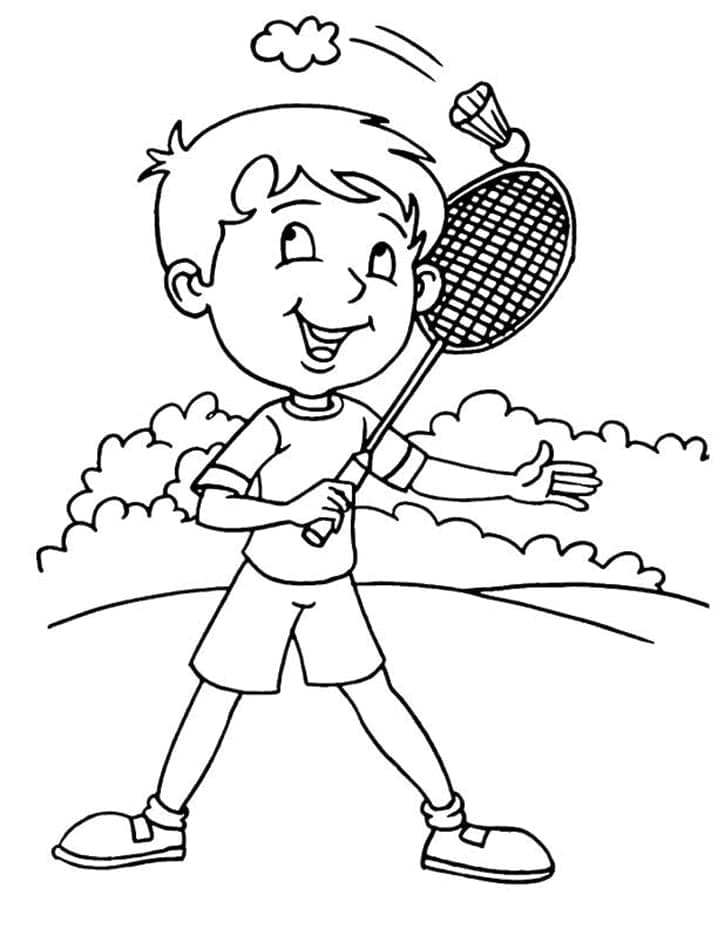 Fise de Colorat cu Imprimabile Badminton Pentru Copii