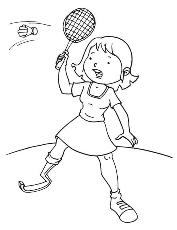 Fise de Colorat cu Imprimabile Gratuite Badminton