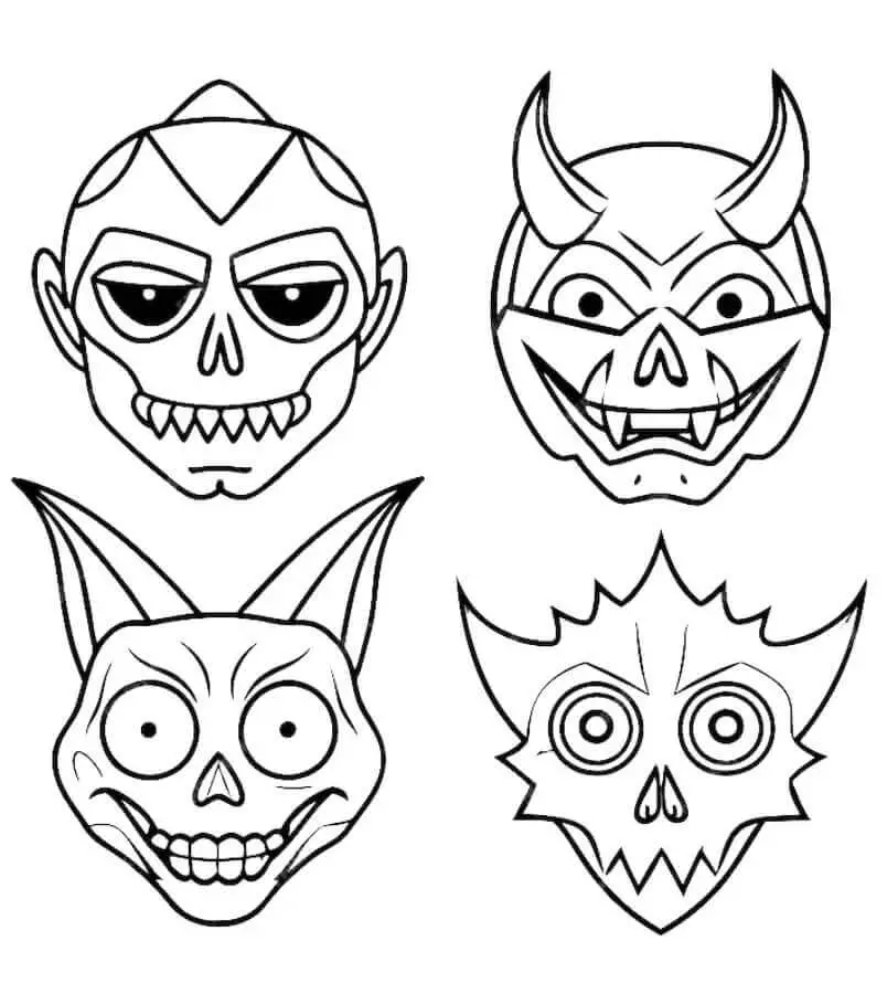 Fise de Colorat cu Masca de Halloween Imprimabile Gratuite Pentru Copii
