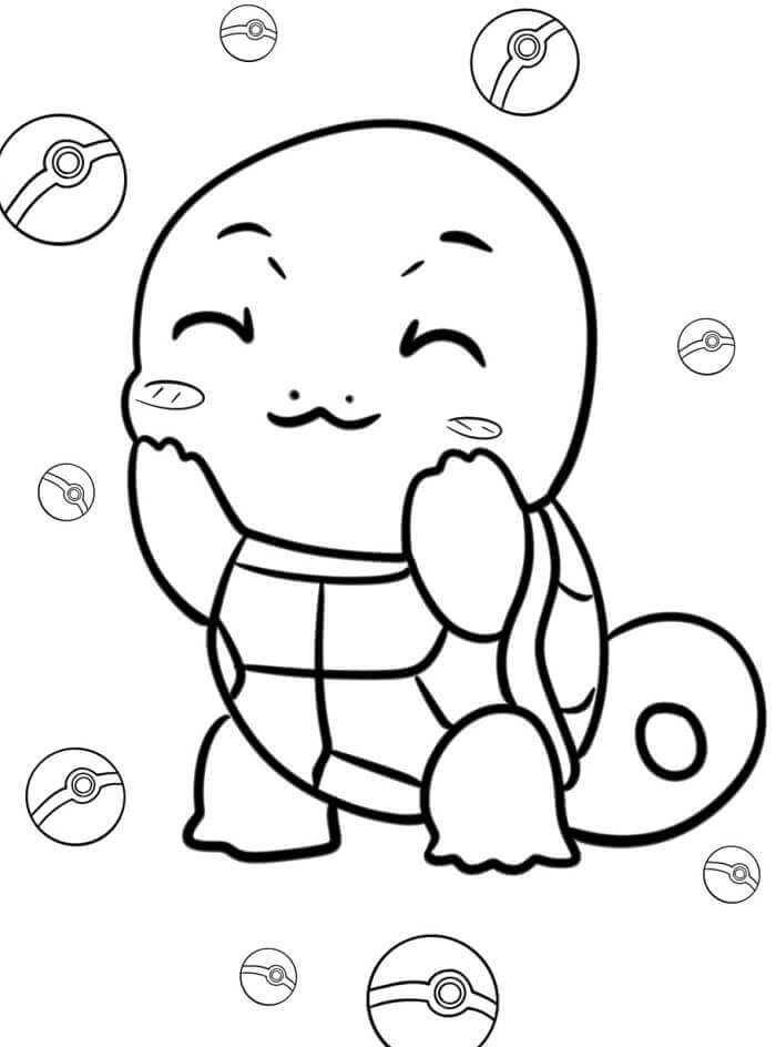 Fise de Colorat cu Pokemon Squirtle