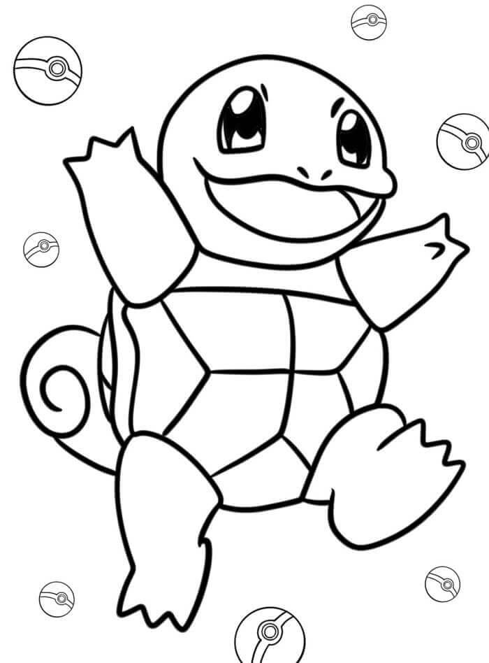 Fise de Colorat cu Squirtle Gratuite Pentru Copii