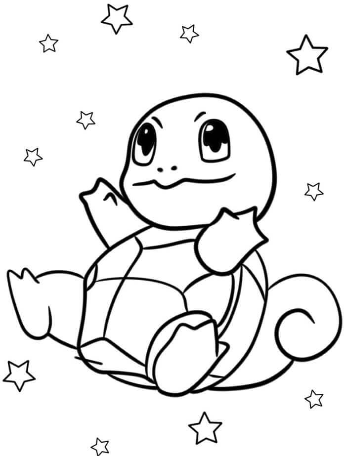 Fise de Colorat cu Squirtle drăguț