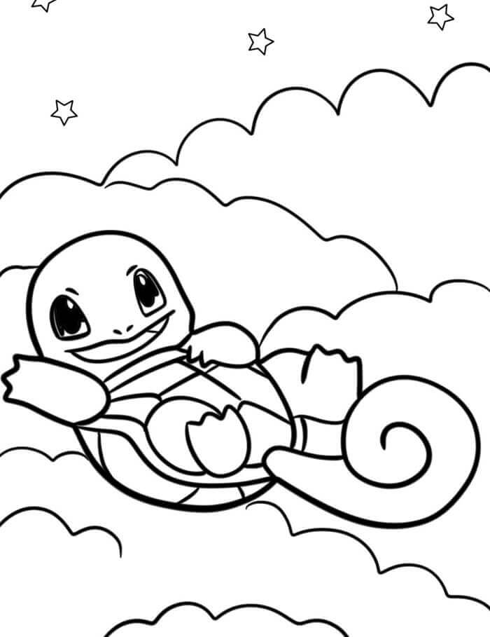 Fise de Colorat cu Squirtle foarte drăguț