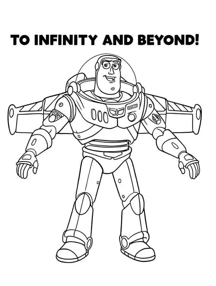 Fise de Colorat cu Toy Story Buzz Lightyear