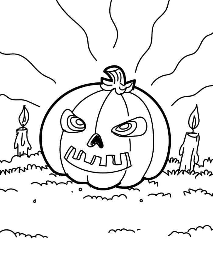 Fise de Colorat cu Un dovleac de Halloween