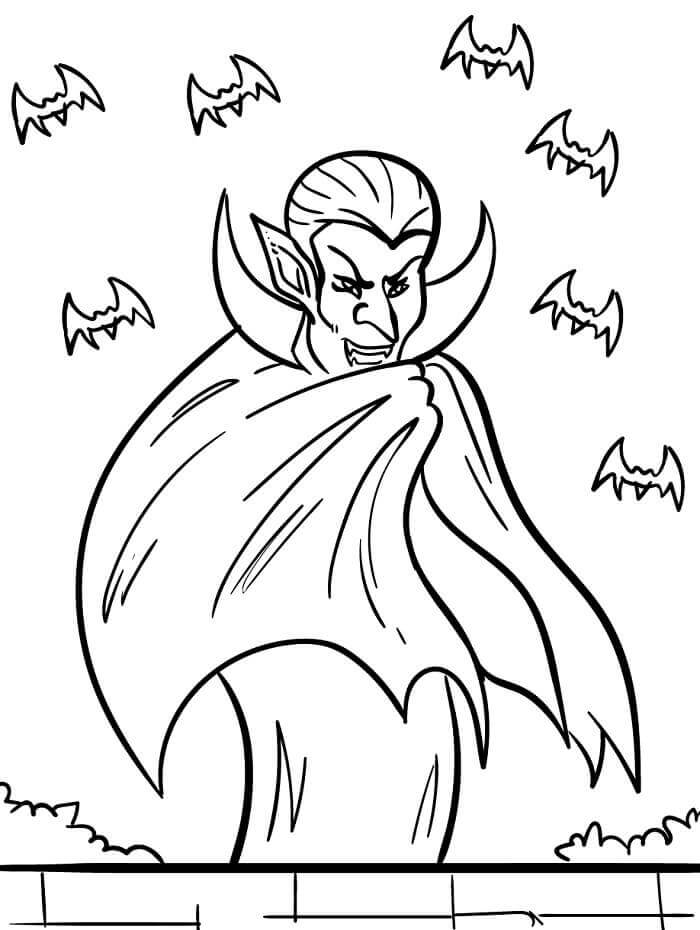 Fise de Colorat cu Vampir malefic