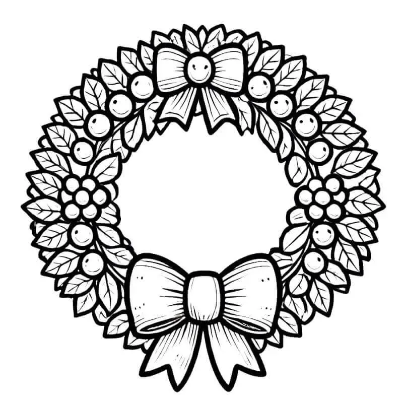 Fise de colorat cu Coroana de Craciun de colorat p35