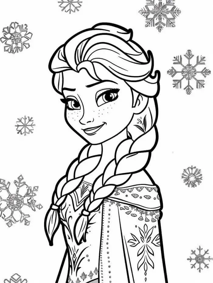 Fise de Colorat cu Elsa Gratuite Pentru Copii