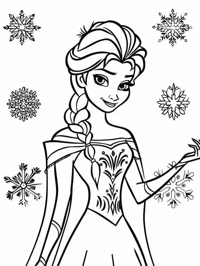 Fise de Colorat cu Elsa Imprimabile