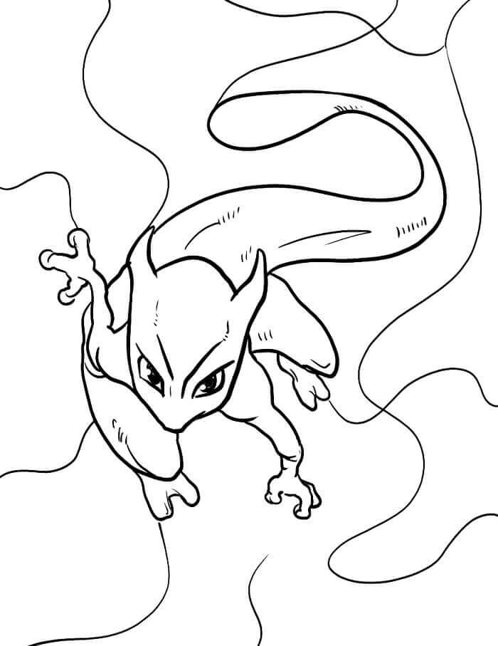 Fise de colorat cu Gratuite Mewtwo