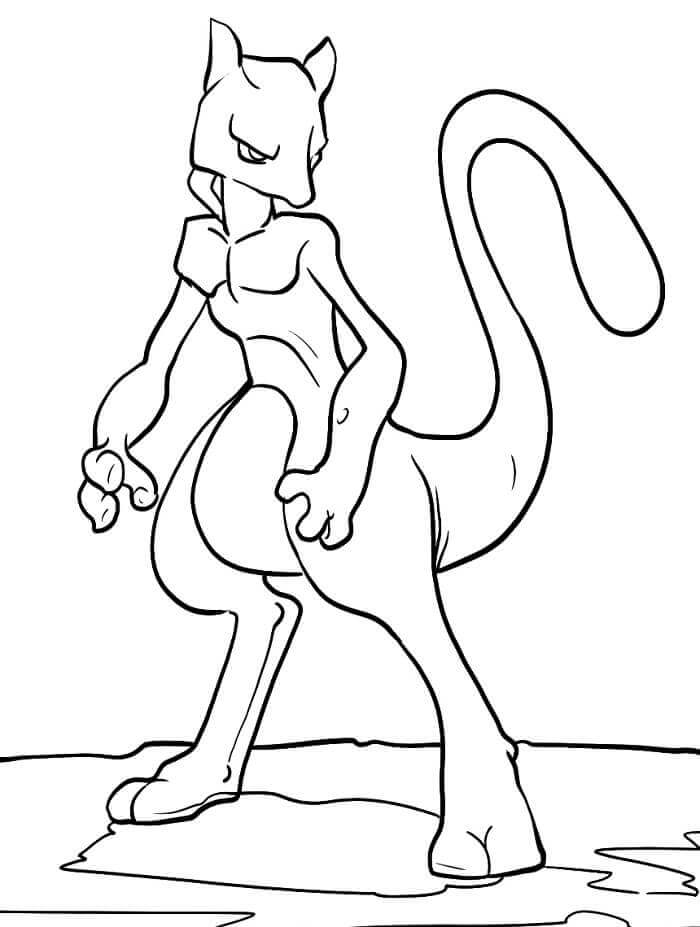 Fise de colorat cu Imprimabile Mewtwo Pentru Copii