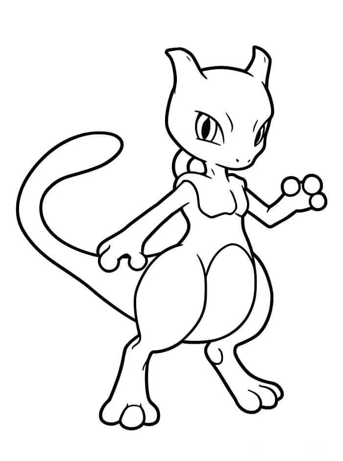 Fise de colorat cu Mewtwo Gratuite