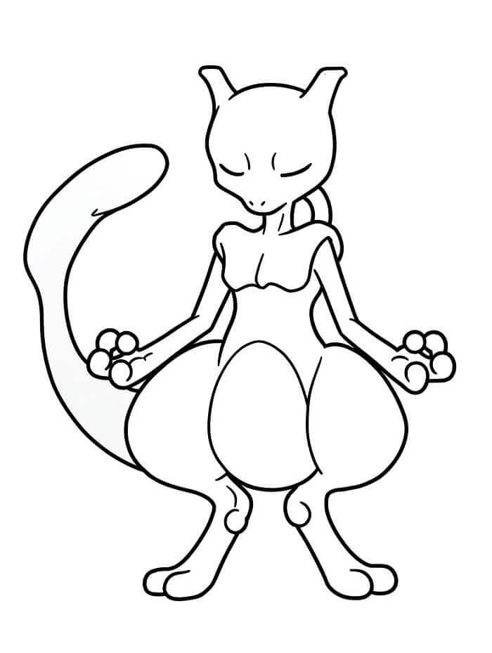Fise de colorat cu Mewtwo Imprimabile