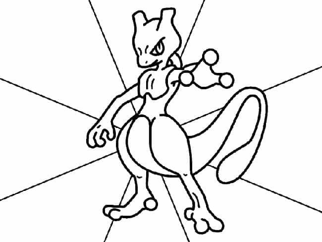 Mewtwo pokemon de colorat p06