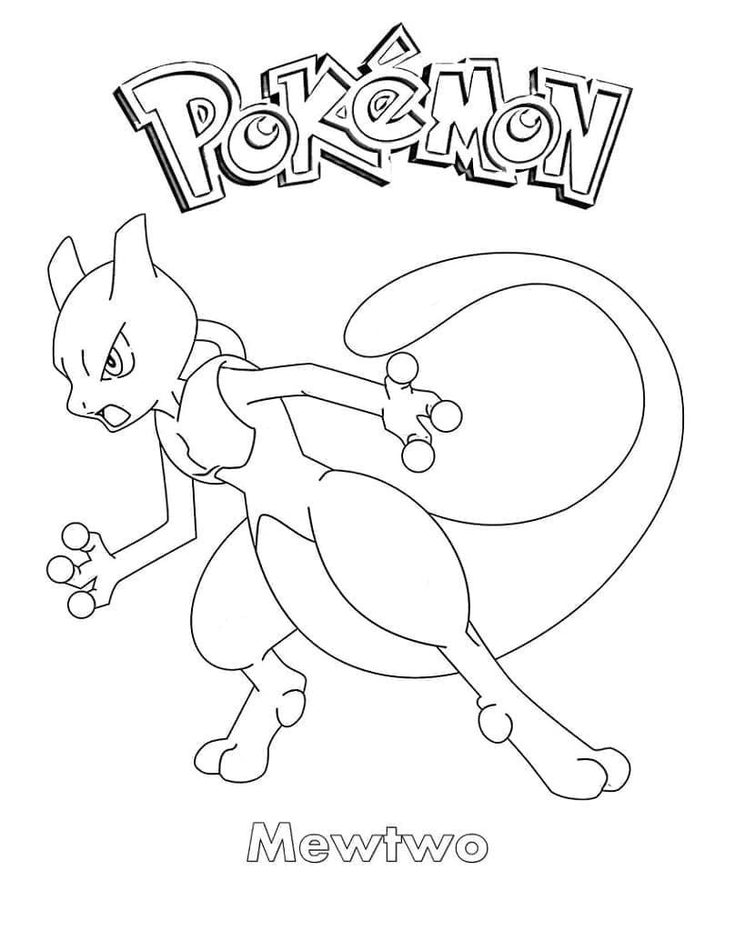 Mewtwo pokemon de colorat p07