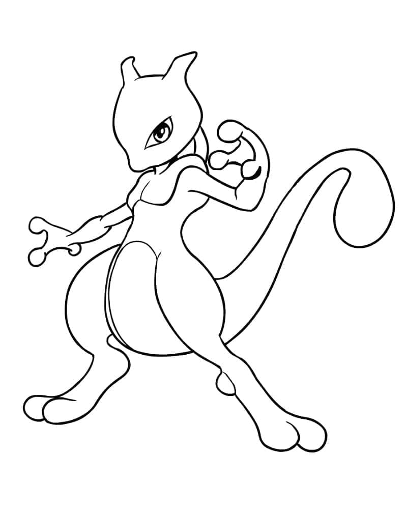 Mewtwo pokemon de colorat p08