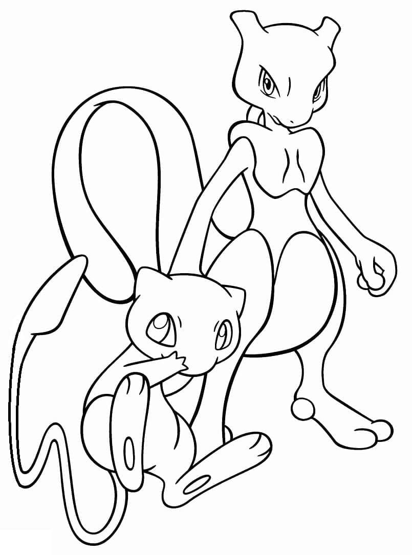 Mewtwo pokemon de colorat p09