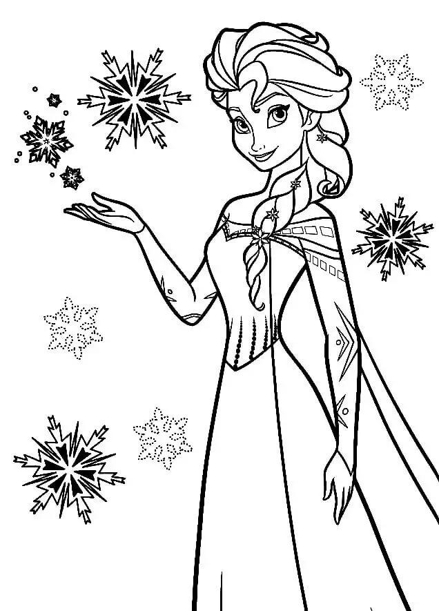 Fise de Colorat cu Minunata Elsa