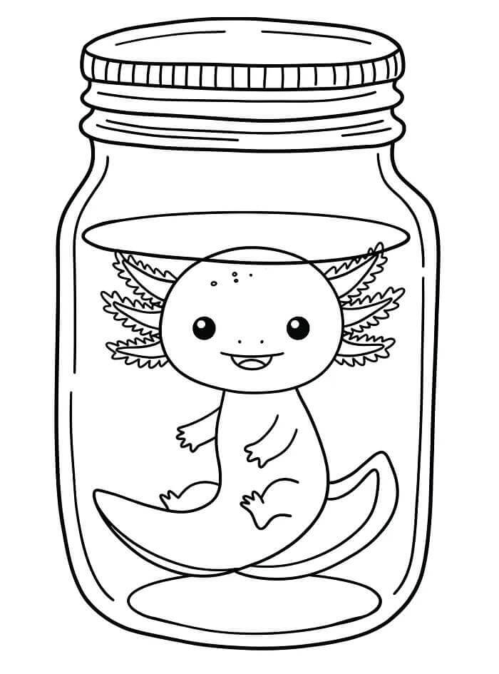 Fise de colorat cu Axolotl Imprimabile Gratuite