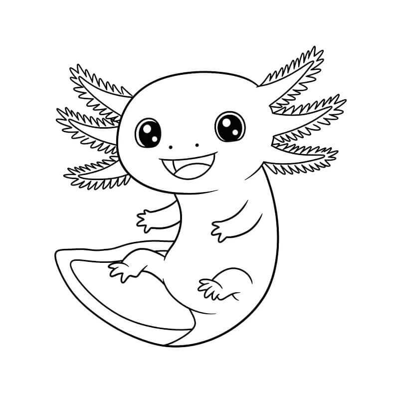 Fise de colorat cu Axolotl Imprimabile