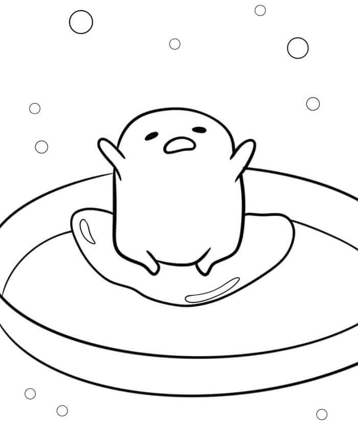 Fise de Colorat cu Gudetama Imprimabile Gratuite