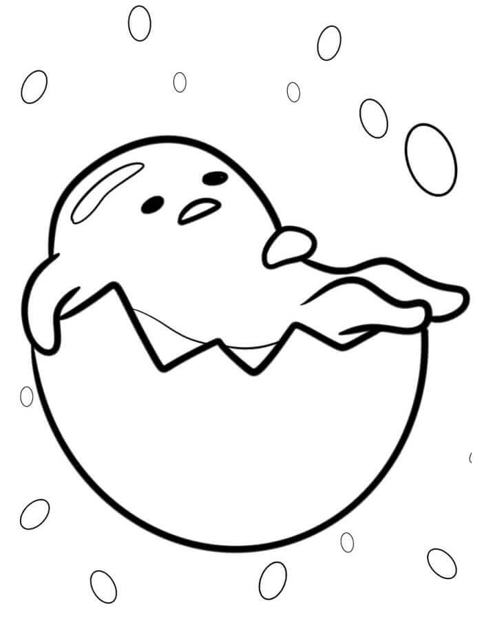 Fise de Colorat cu Gudetama Imprimabile Pentru Copii