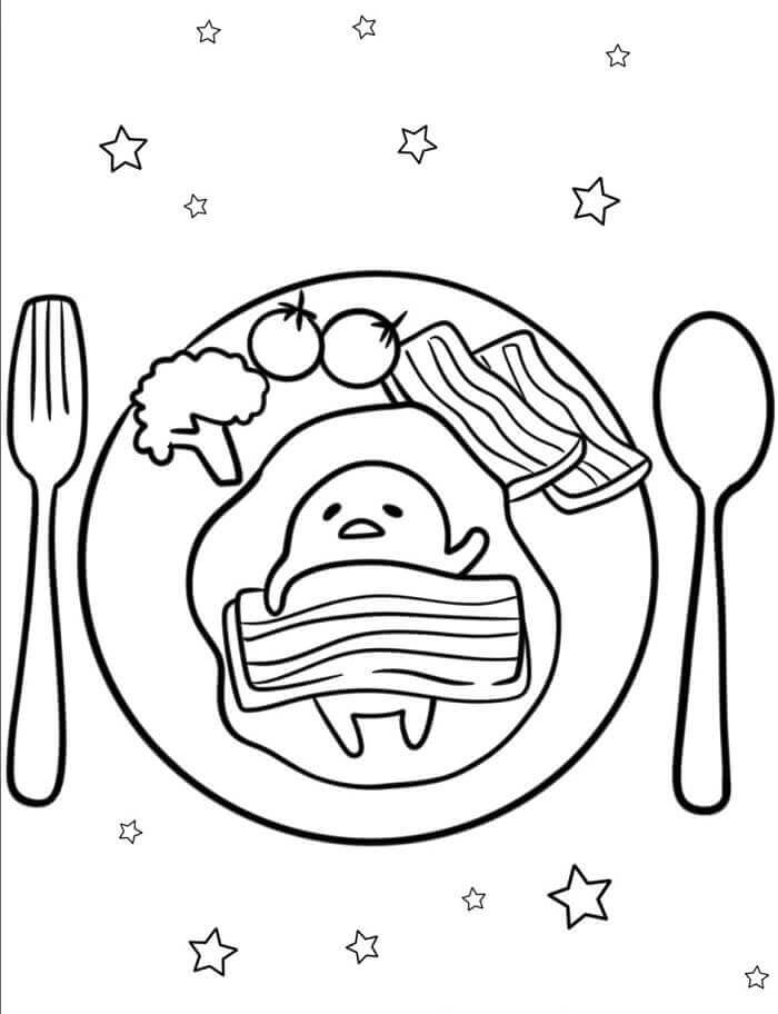 Fise de Colorat cu Imprimabile Gudetama Pentru Copii