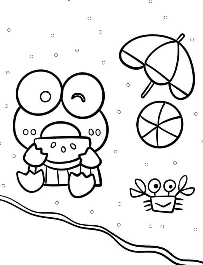 Fise de Colorat cu Keroppi Gratuite
