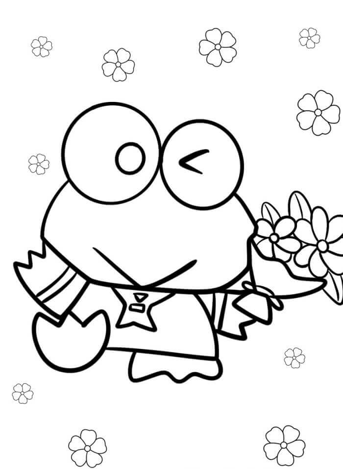 Fise de Colorat cu Keroppi Imprimabile Gratuite