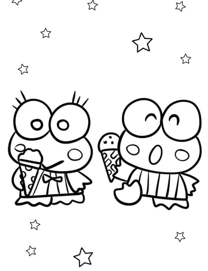 Fise de Colorat cu Keroppi Sanrio