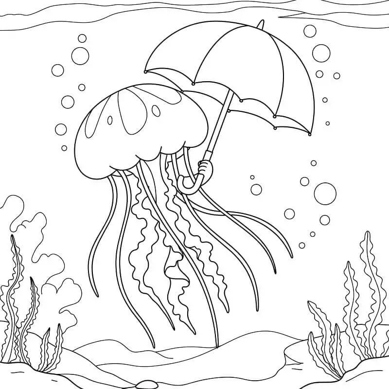 Fise de Colorat cu Meduzele oceanice