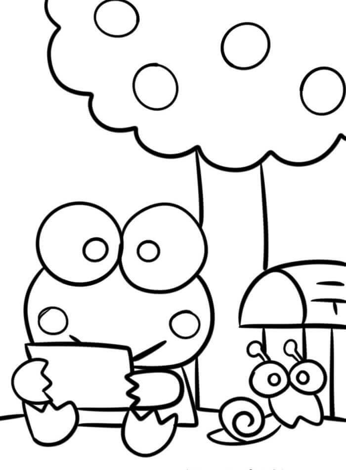 Fise de Colorat cu Sanrio Keroppi