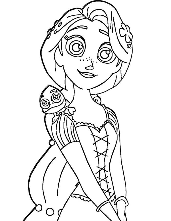 Fise de colorat cu Adorabilă Rapunzel