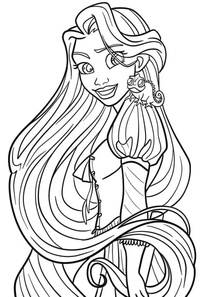 Fise de colorat cu Frumoasa Rapunzel