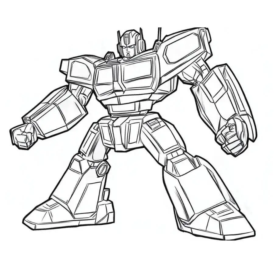 Fise de Colorat cu Optimus Prime Autobot