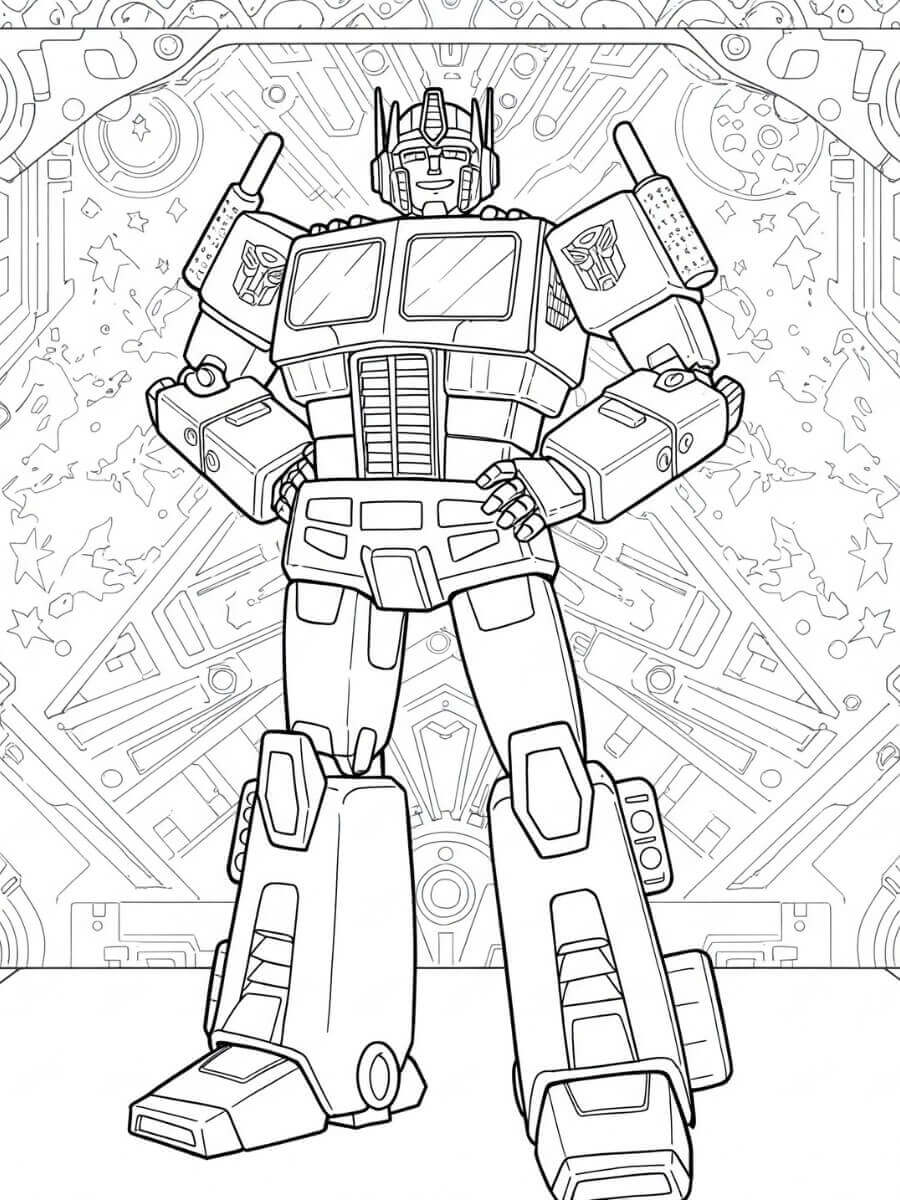 Fise de Colorat cu Optimus Prime Gratuite