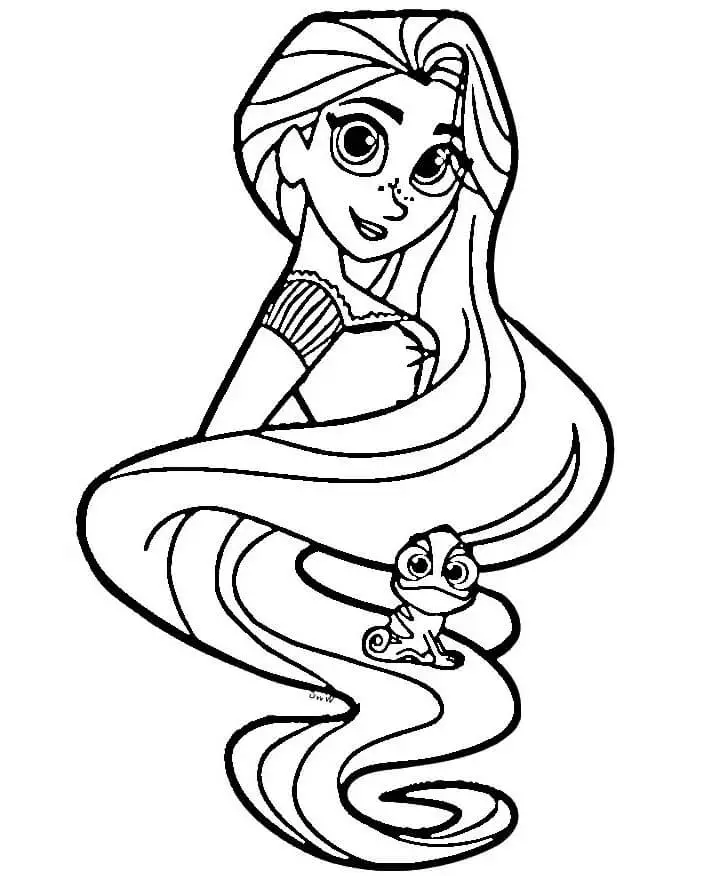 Fise de colorat cu Rapunzel Gratuite
