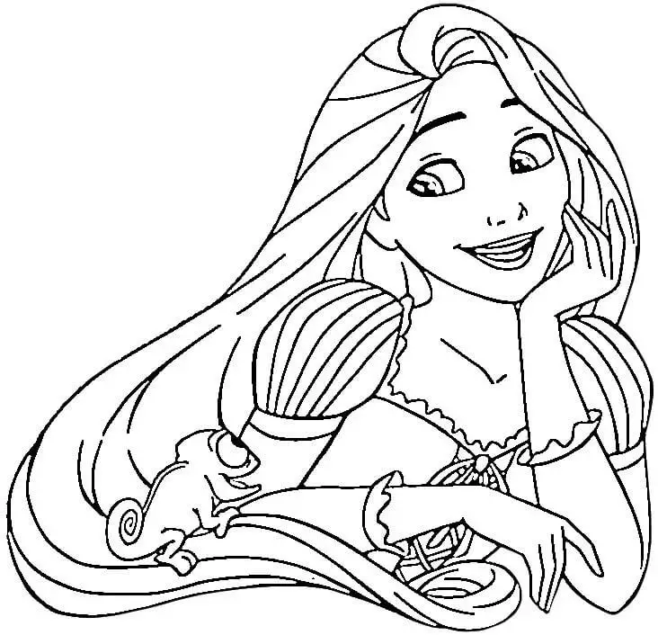 Fise de colorat cu Rapunzel Imprimabile Gratuite