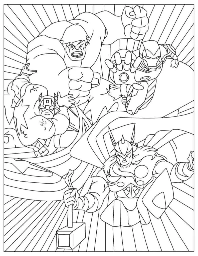 Fise de colorat cu Avengers de colorat p02