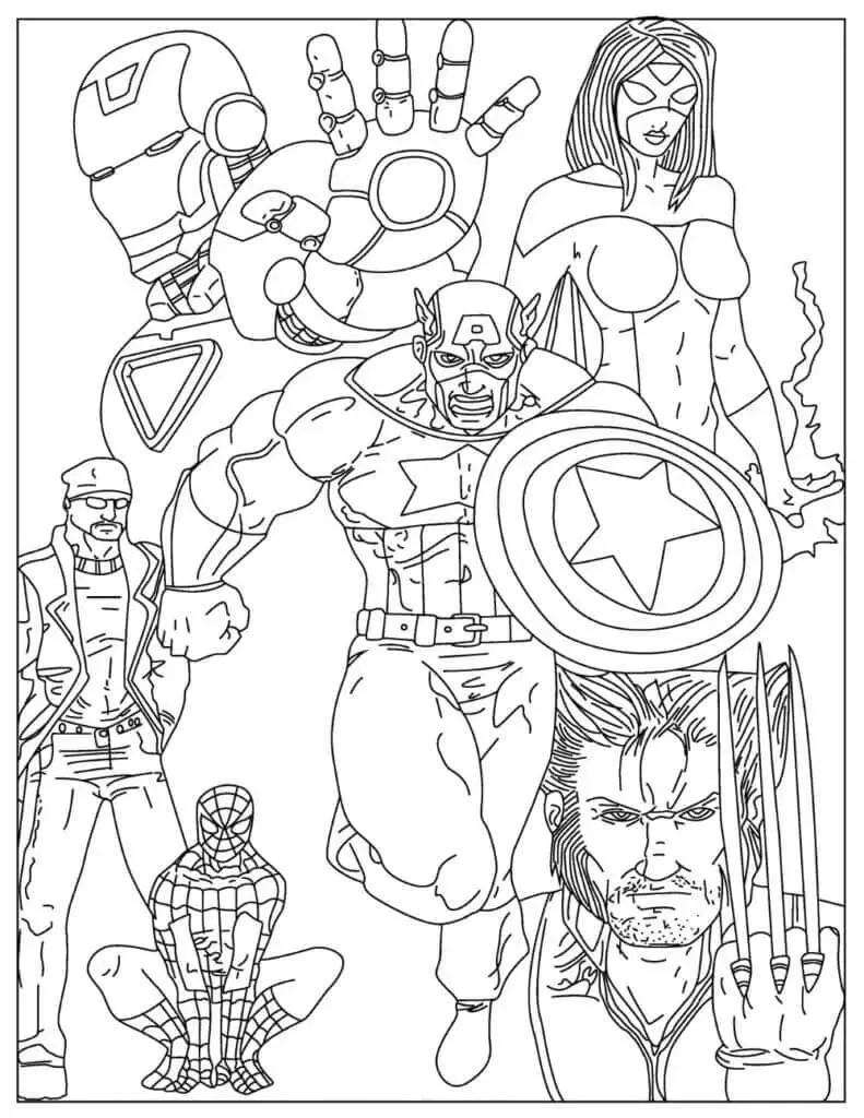Fise de colorat cu Avengers de colorat p03