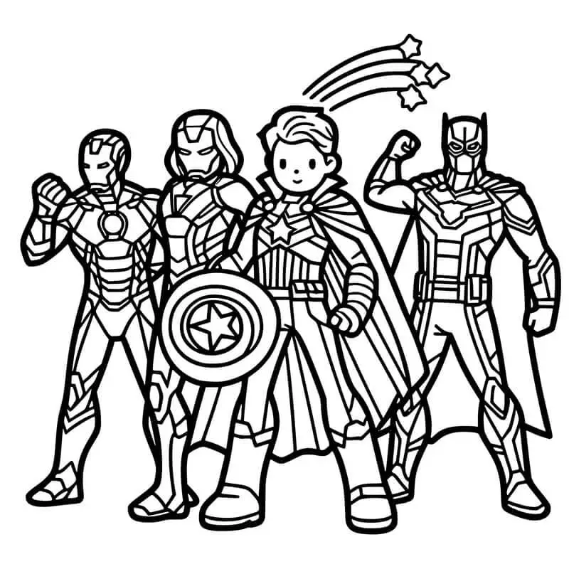 Fise de colorat cu Avengers de colorat p04