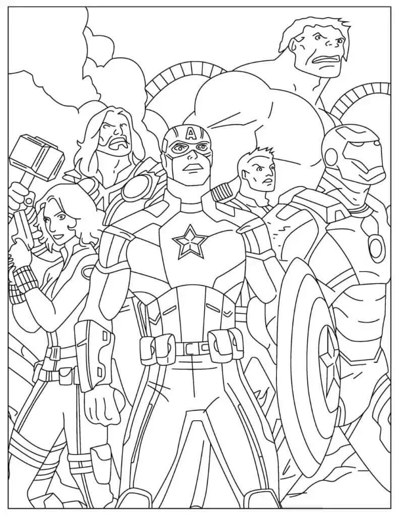 Fise de colorat cu Avengers de colorat p08