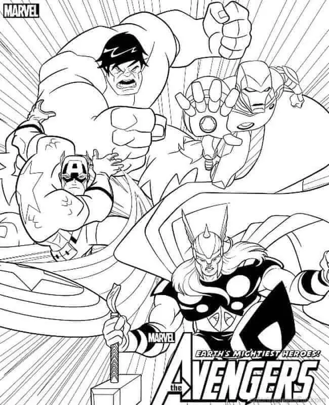 Fise de colorat cu Avengers de colorat p11