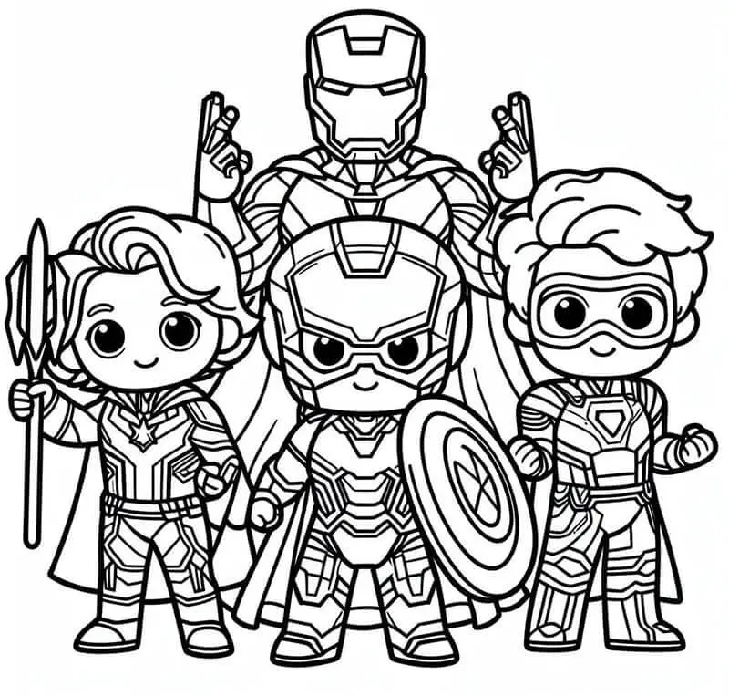Fise de colorat cu Avengers de colorat p13