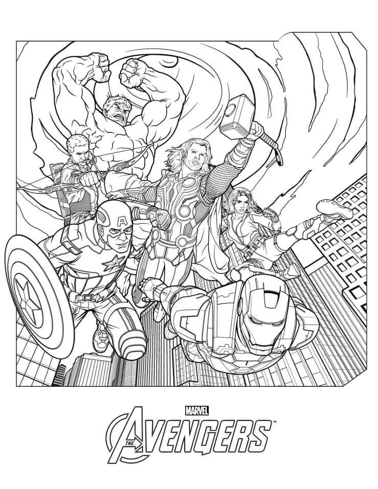 Fise de colorat cu Avengers de colorat p15