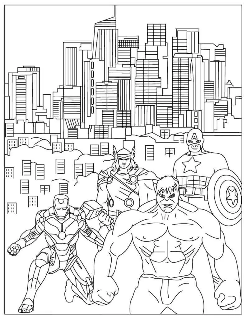 Fise de colorat cu Avengers de colorat p16