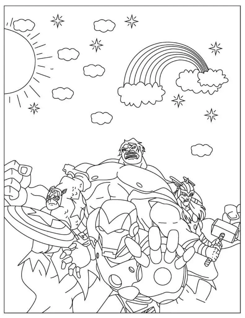 Fise de colorat cu Avengers de colorat p19