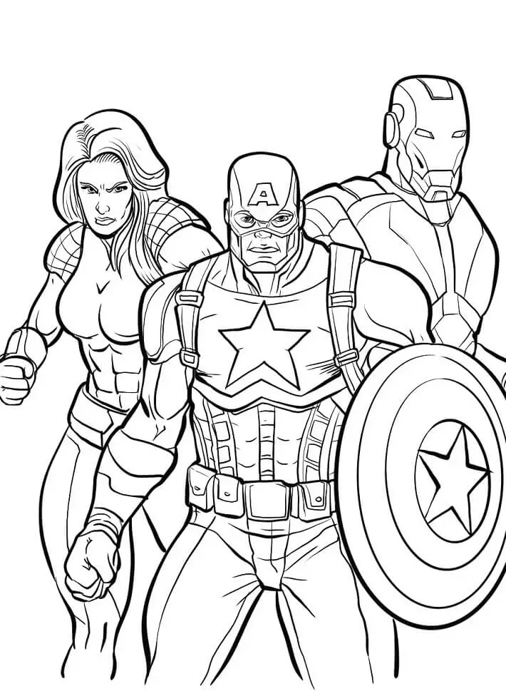 Planse de colorat cu Răzbunătorii (Avengers)