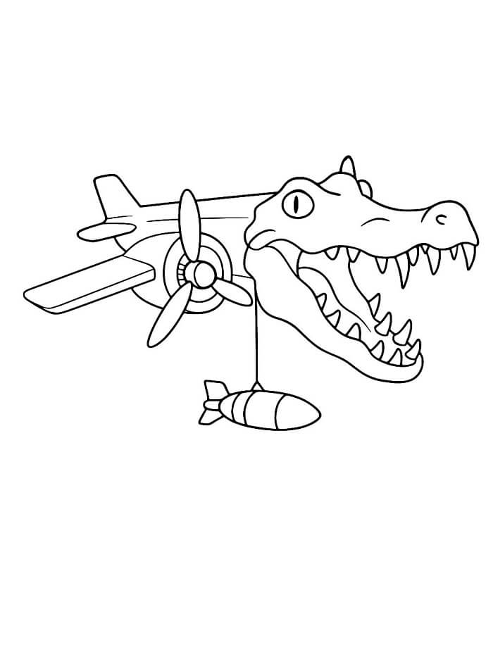 Bombardiro Crocodillo de colorat